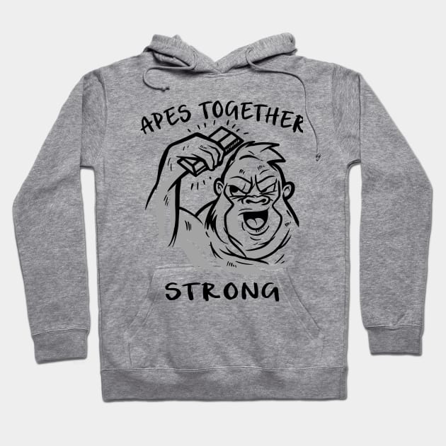 Apes Together Strong Gme Amc Ape Gorilla To the moon Hoodie by JayD World